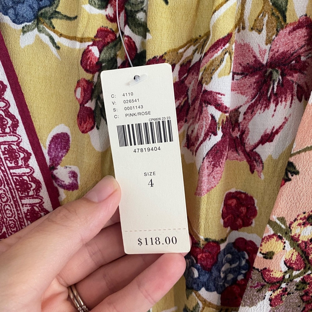 Anthropologie Boho Floral Patchwork Open Front Top - Picture 5 of 5